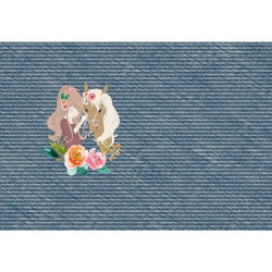 French Terry In Love Panel blau